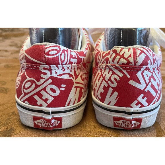 Vans 500714 Classic Old Skool Low Top Red Spell Logo Sneakers Men’s Sz 9.5 - Picture 5 of 13